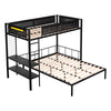 Cozy Metal Bunk Bed with Shelves & Guardrails