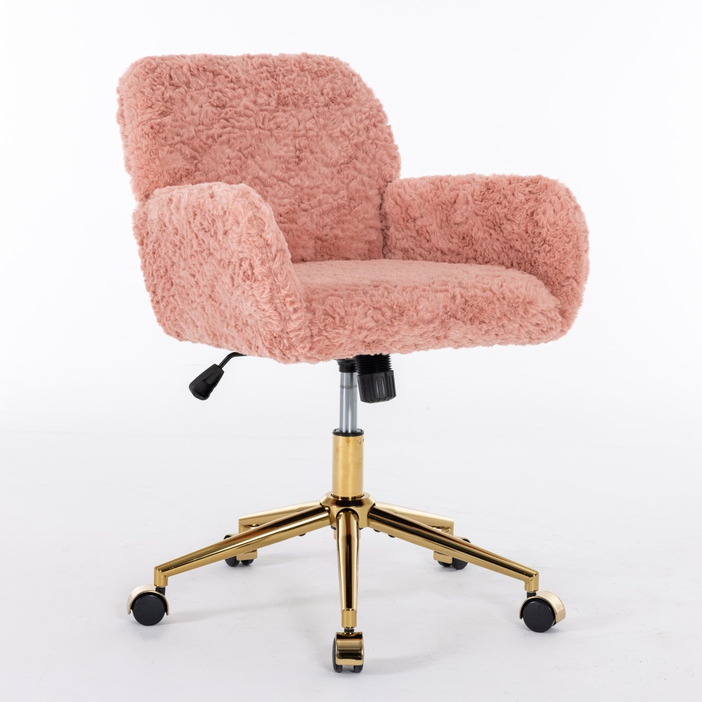 Chic Pink Office Chair with Golden Base