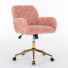 Chic Pink Office Chair with Golden Base