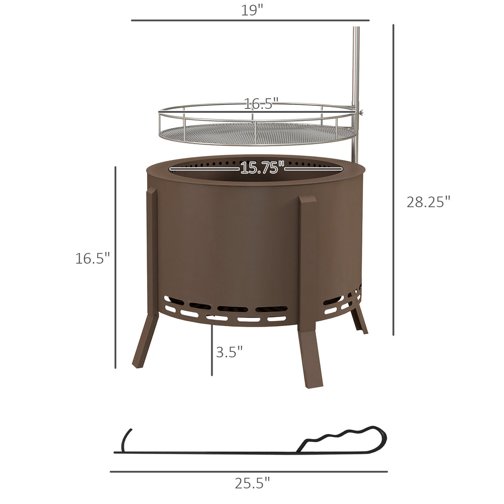 Outsunny Smokeless Fire Pit & Grill – The Ultimate Portable Bonfire Solution!