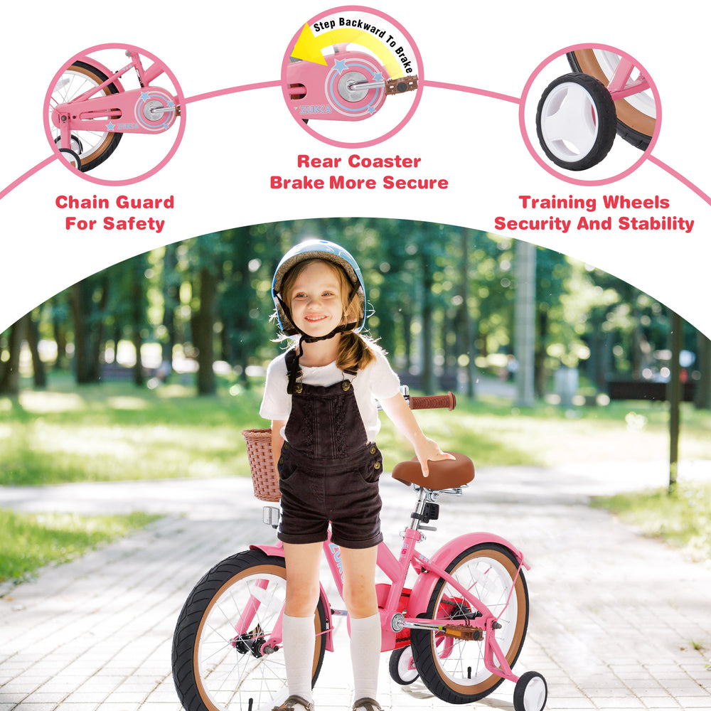 Colorful Kids' Bike with Training Wheels