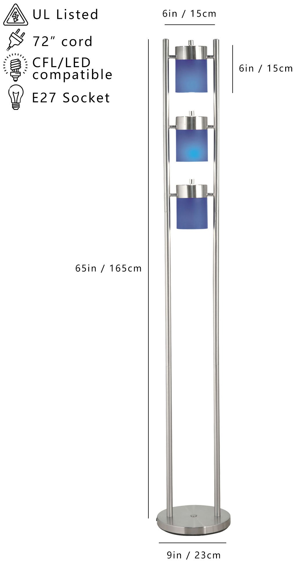 Adjustable Elegance: Stylish Blue-Head Floor Lamp