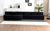 Chic Black Modular Sofa with Loungers and Plush Pillows