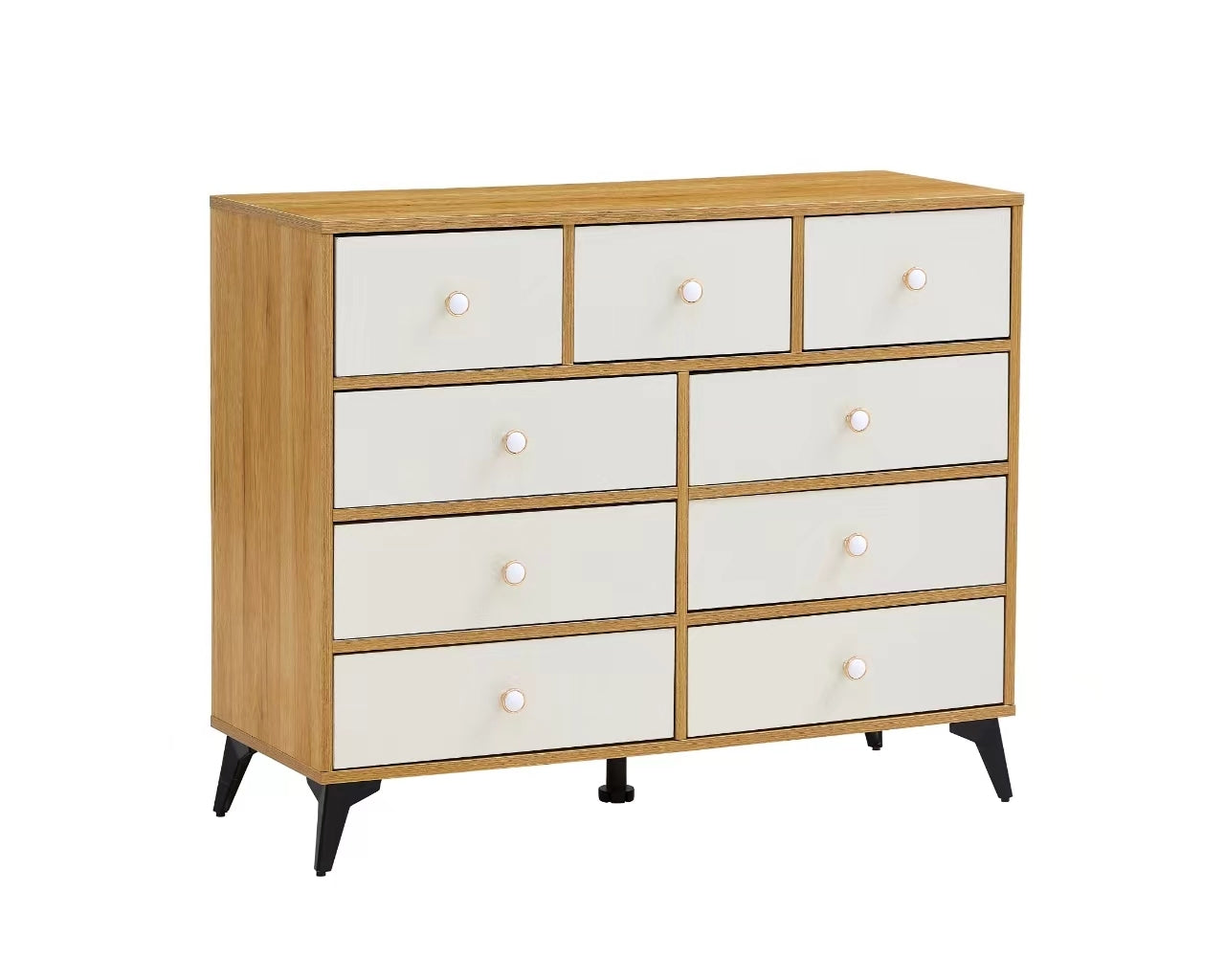 Wooden Charm Dresser with Nine Drawers