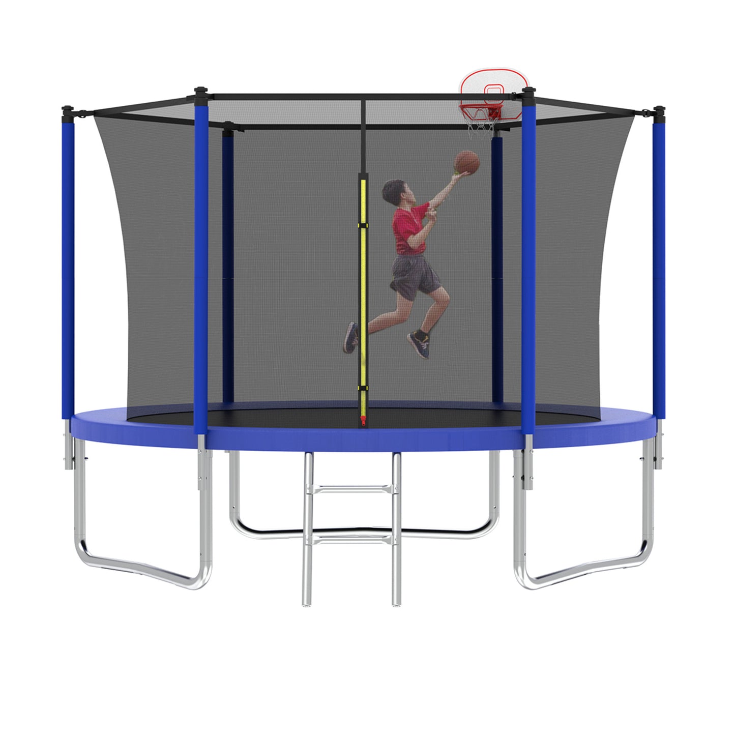 Jump & Play Trampoline with Basketball Hoop & Ladder