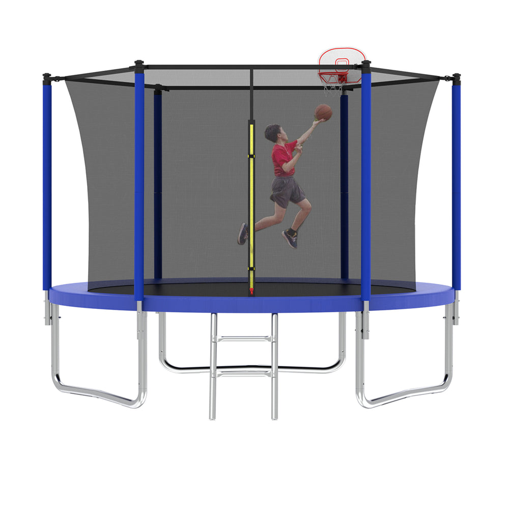 Jump & Play Trampoline with Basketball Hoop & Ladder