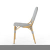 Cozy Bistro Duo: Gray Rattan & Bamboo Chairs