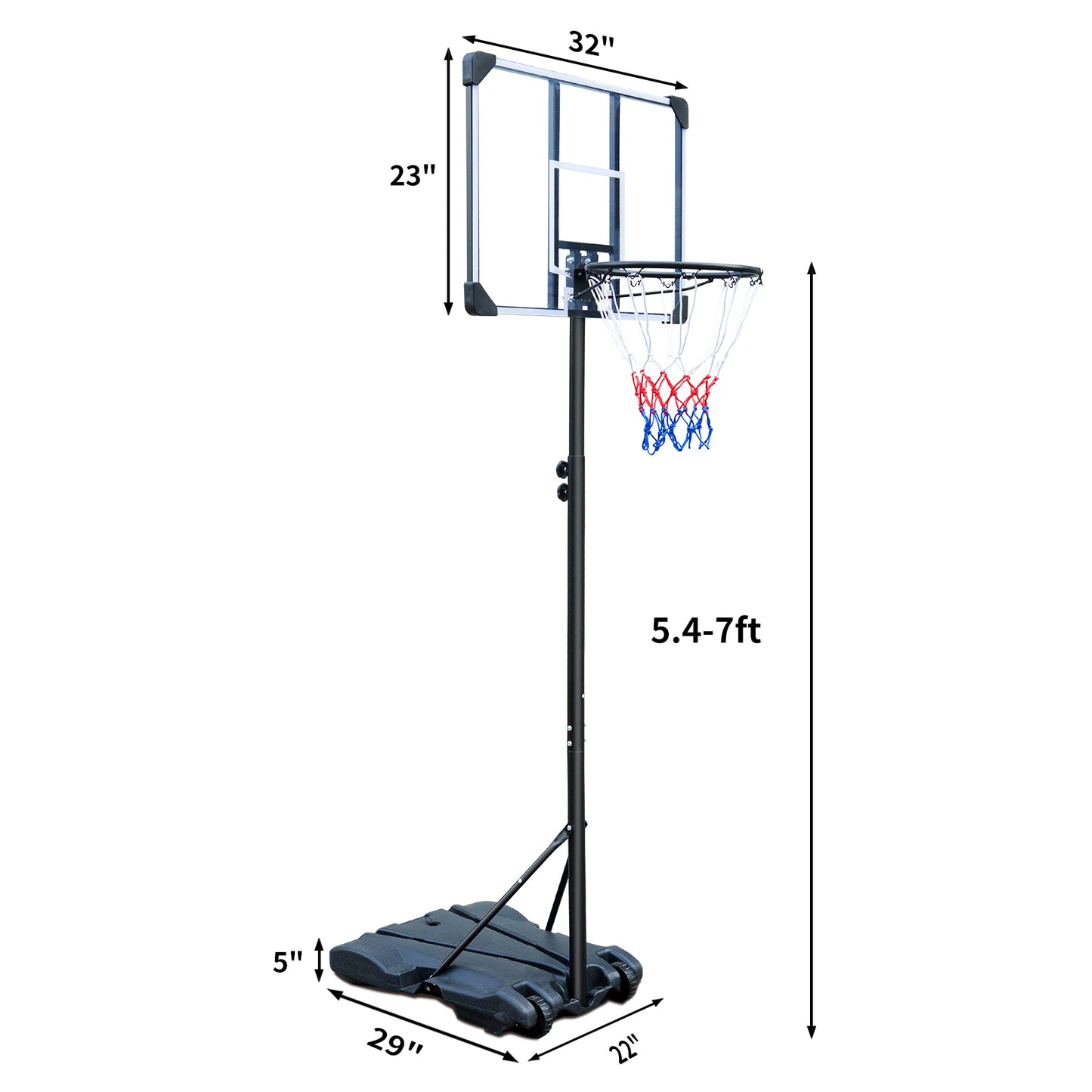 Easy-Glide Adjustable Basketball Hoop for Kids