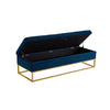 Chic Navy Velvet Storage Bench