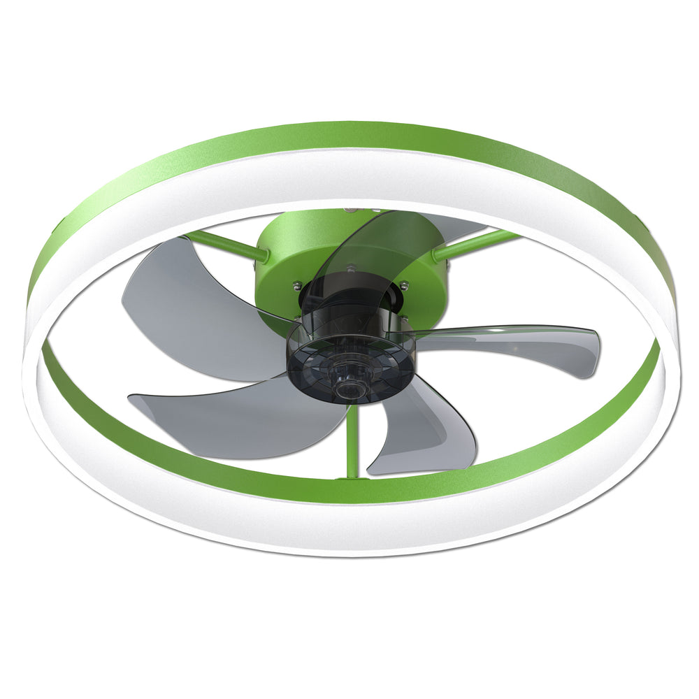 Sleek Green Dimmable LED Ceiling Fan with Light