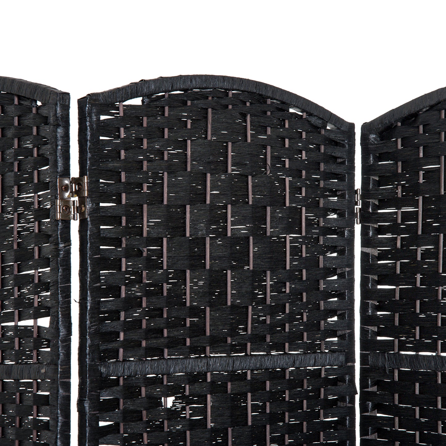 Stylish Black Wicker Room Divider