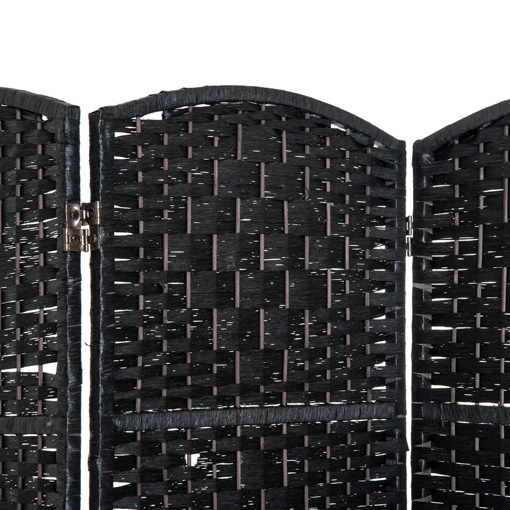 Stylish Black Wicker Room Divider