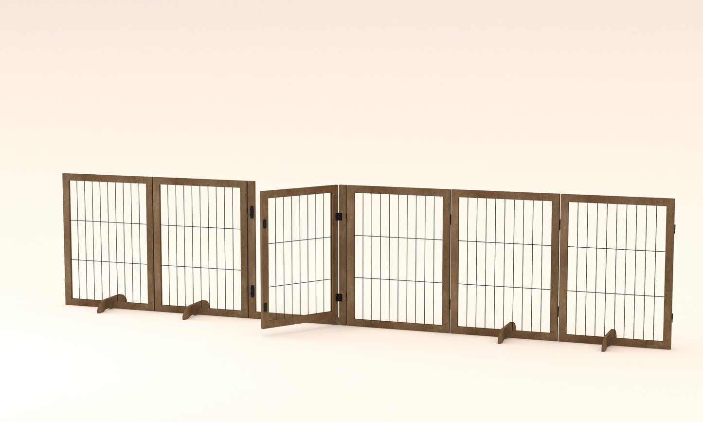 Flexible Dog Gate & Fence with Door - Stylish Indoor Barrier