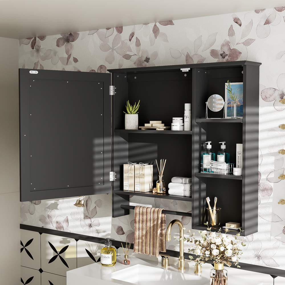 Stylish Wall-Mount Bathroom Cabinet with Mirror & Adjustable Shelves