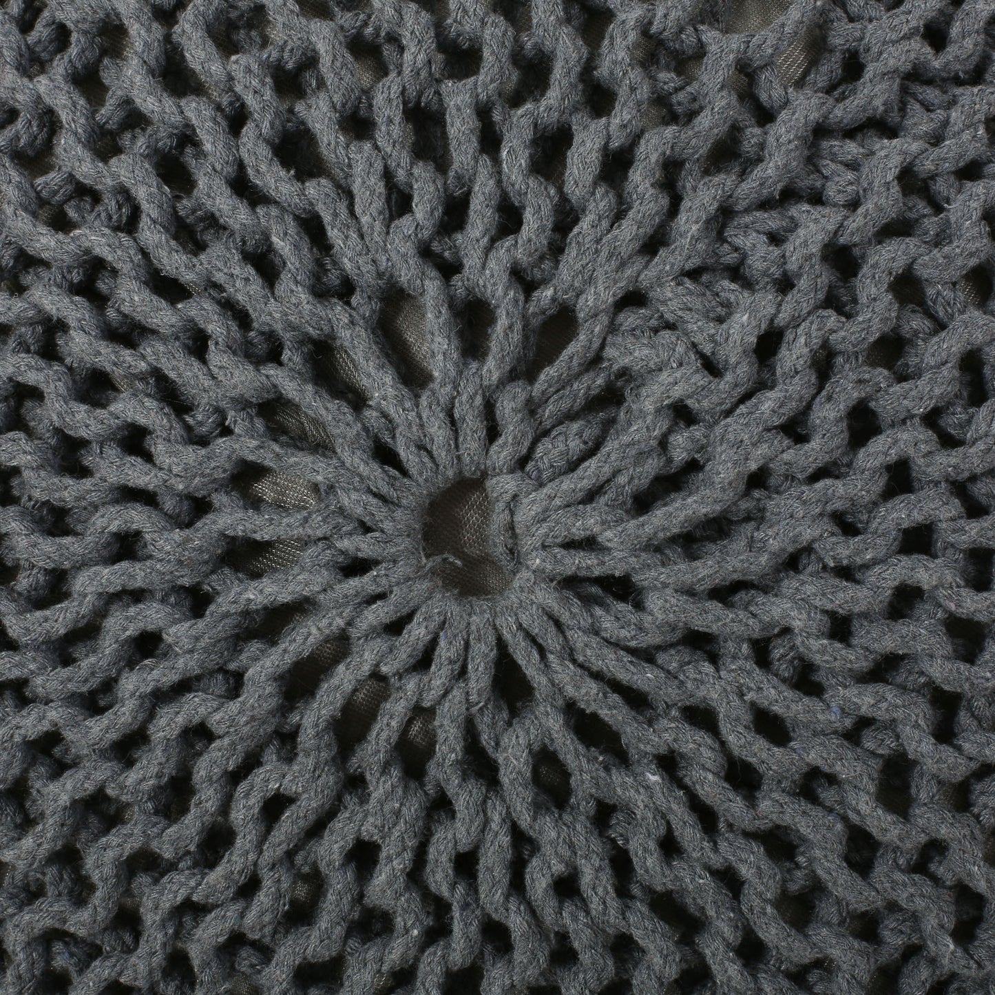 Chic Gray Knitted Pouf