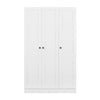 Chic White 3-Door Wardrobe with Shelves