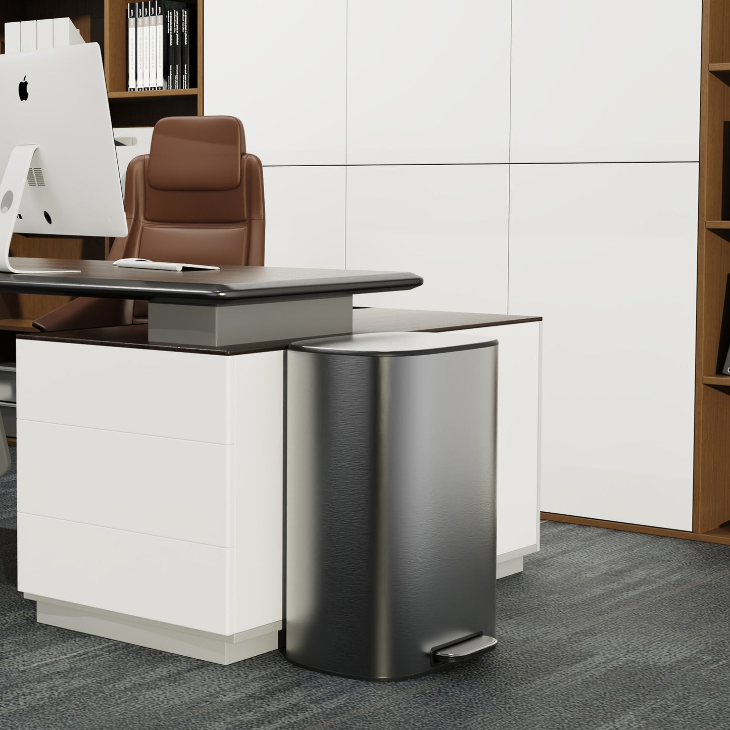 Sleek Soft-Close Kitchen Trash Can with Foot Pedal