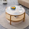 Chic Double-Layer Rattan Wood Tea Table