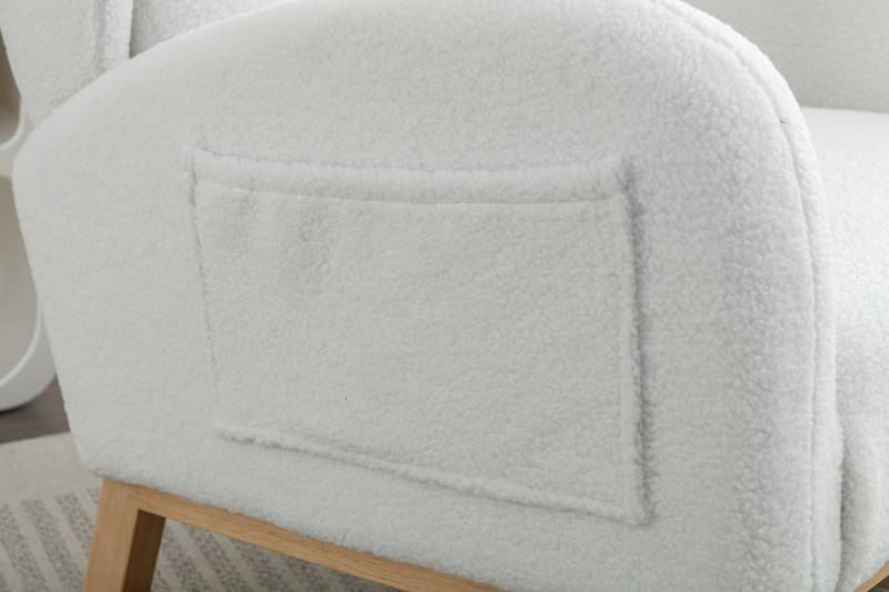 Cozy Ivory Teddy Rocking Chair