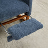 Navy Rocking Glider Chair with Footrest and Side Pocket