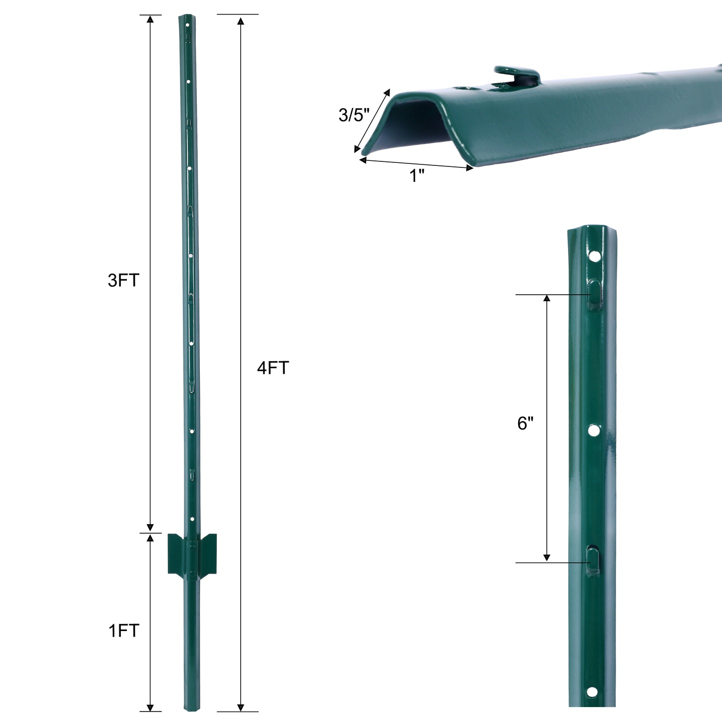 Sturdy Steel Fence Posts - Heavy Duty Pack for Garden Fencing