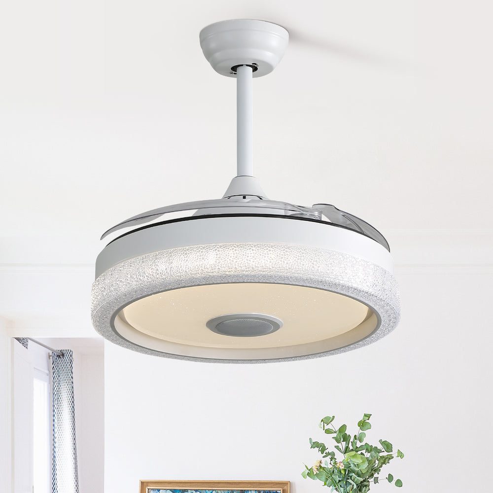 Smart Invisible Ceiling Fan with Remote and LED Light