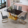 Chic Glass & Gold Dining Table