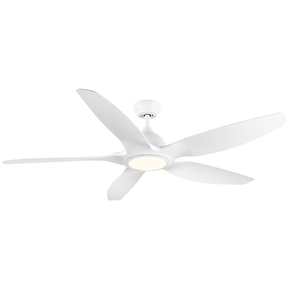 Sleek LED Ceiling Fan with White Blades