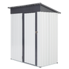 Garden Essentials Metal Storage Shed - Gray & White Rainproof Tool Keeper