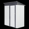 Garden Essentials Metal Storage Shed - Gray & White Rainproof Tool Keeper