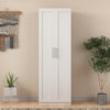 Stylish White Storage Cabinet with Dual Doors and Dividers