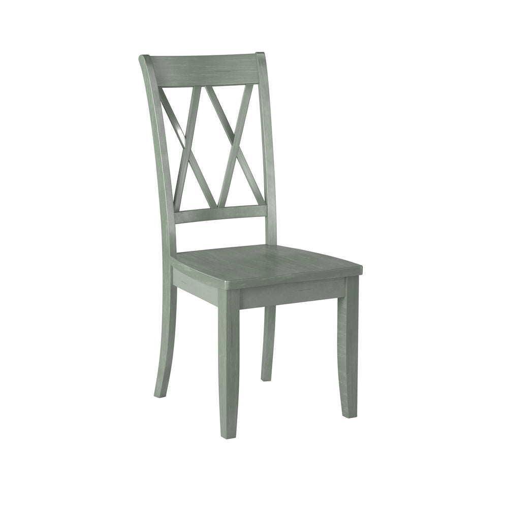 Teal Double-X Back Dining Chairs Set