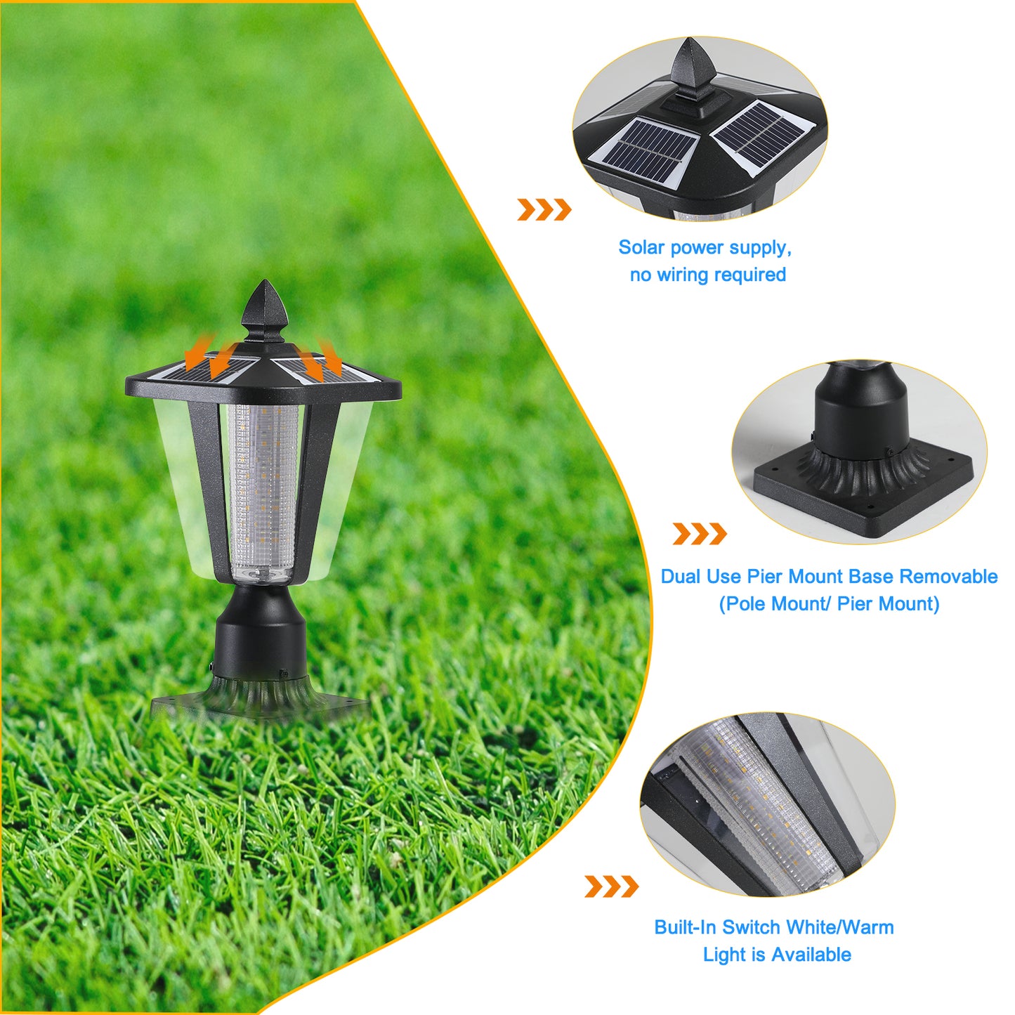 Dimmable Solar Column Lights