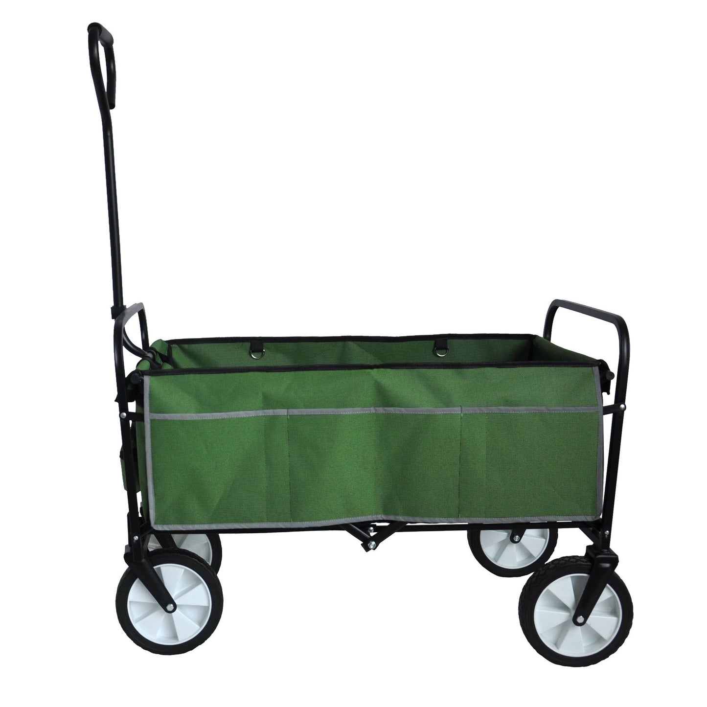 Green Foldable Wagon for Shopping and Beach Fun