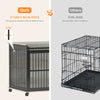 Stylish Dog Crate with Sliding Iron Door & Cozy Mat