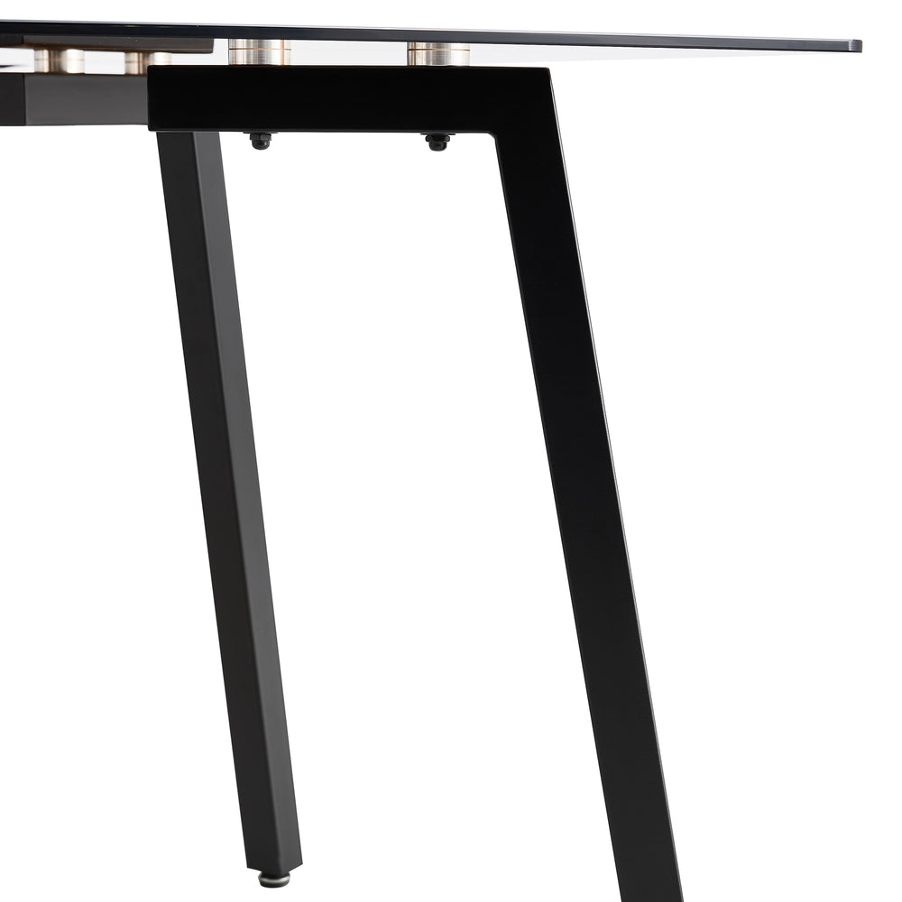 Sleek Brown Glass Dining Table