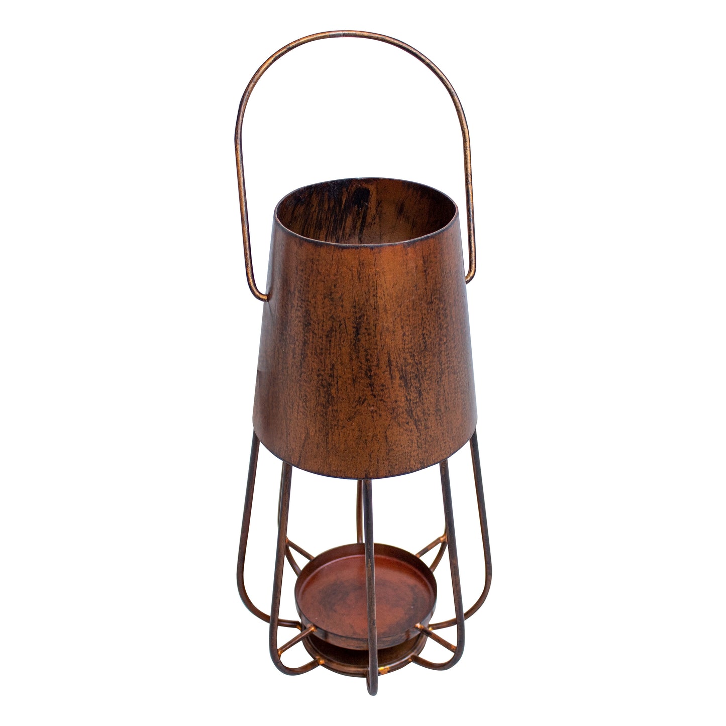 Chic Vintage Iron Lantern with Curved Handle