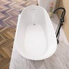 Serenity Oval Soaking Tub - Chic Adjustable Freestanding Bath with Chrome Drain