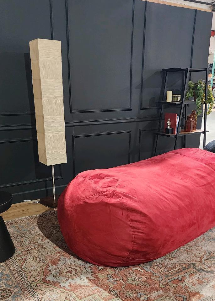 Cozy Red Suede Bean Bag