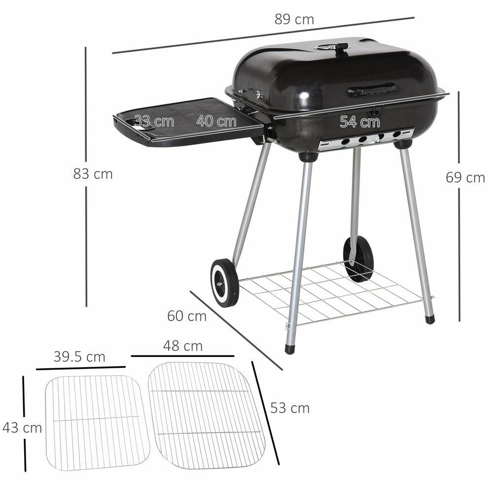 On-the-Go Charcoal BBQ Grill with Wheels