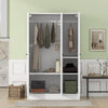 Chic White 3-Door Wardrobe with Shelves