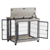 Stylish Rolling Dog Crate with Double Doors