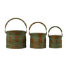 Charming Rustic Bucket Planters - Set of Three