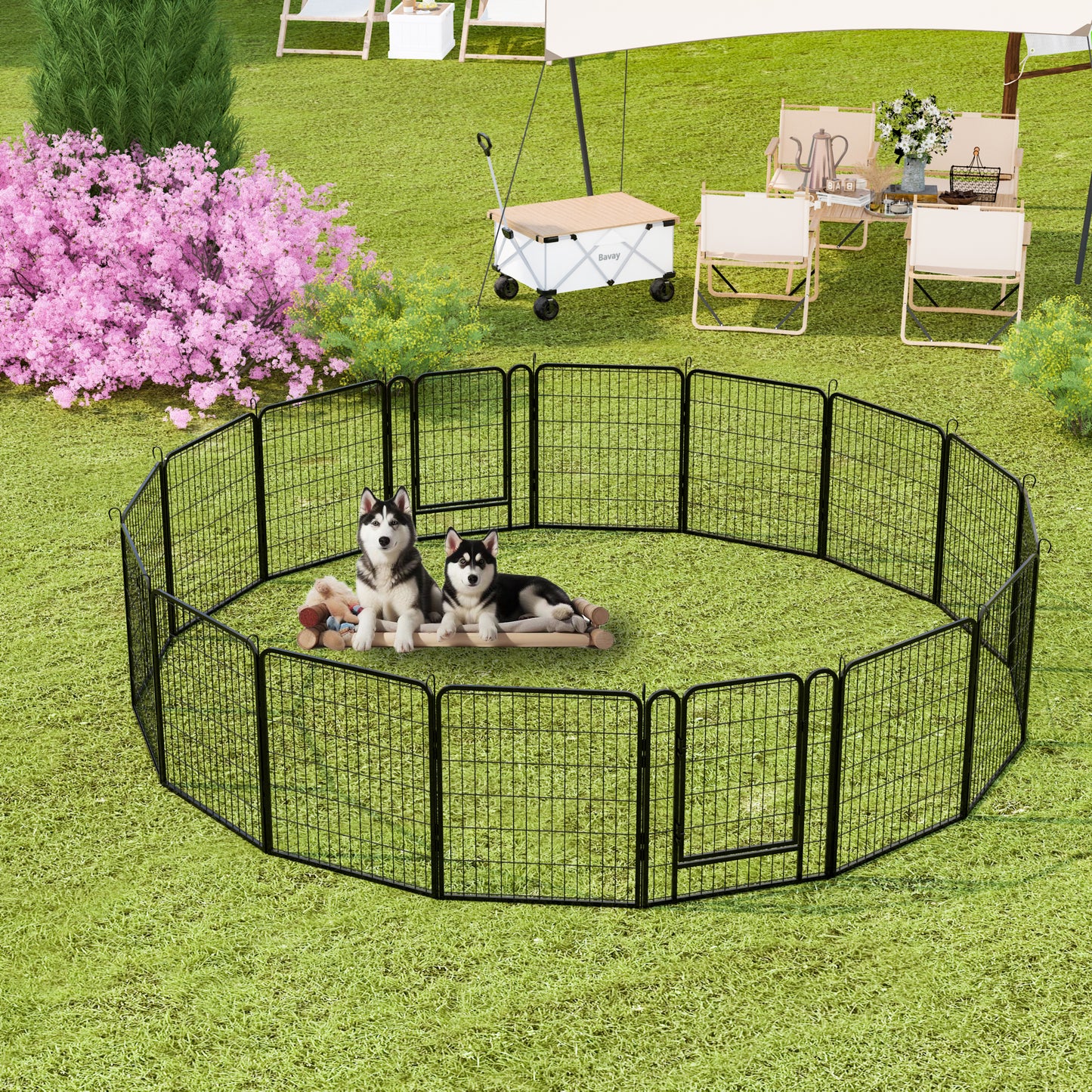 Ultimate Pet Playpen with Door - Heavy Duty Outdoor Dog Fence