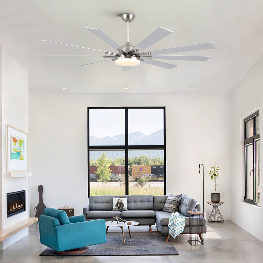 Smart Brushed Nickel Ceiling Fan with Remote Control