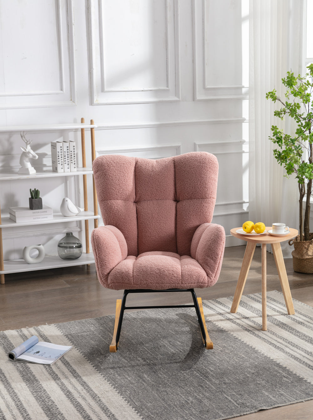 Cozy Pink Tufted Rocker