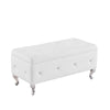 Cozy White Storage Bench with Padded Seat