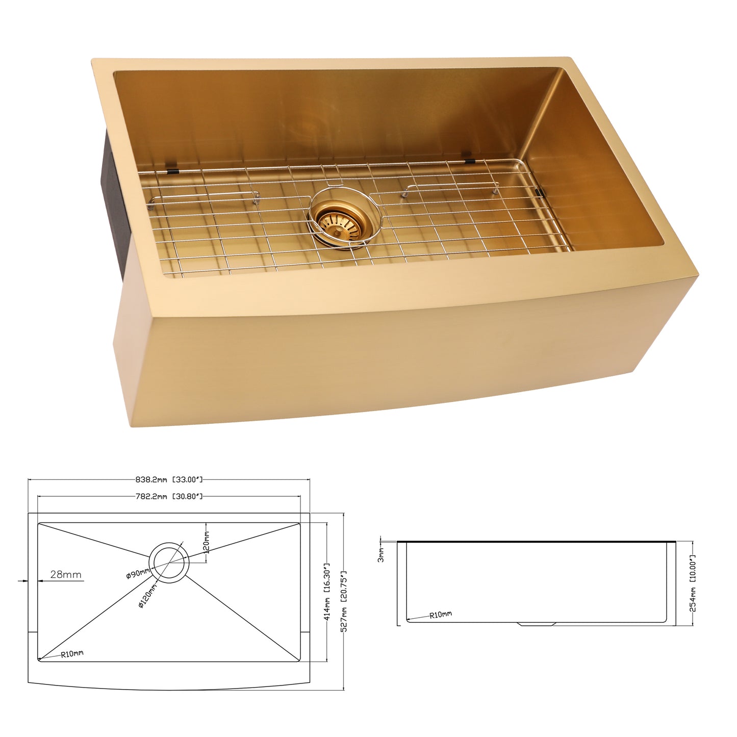 Stylish Gold Apron Sink