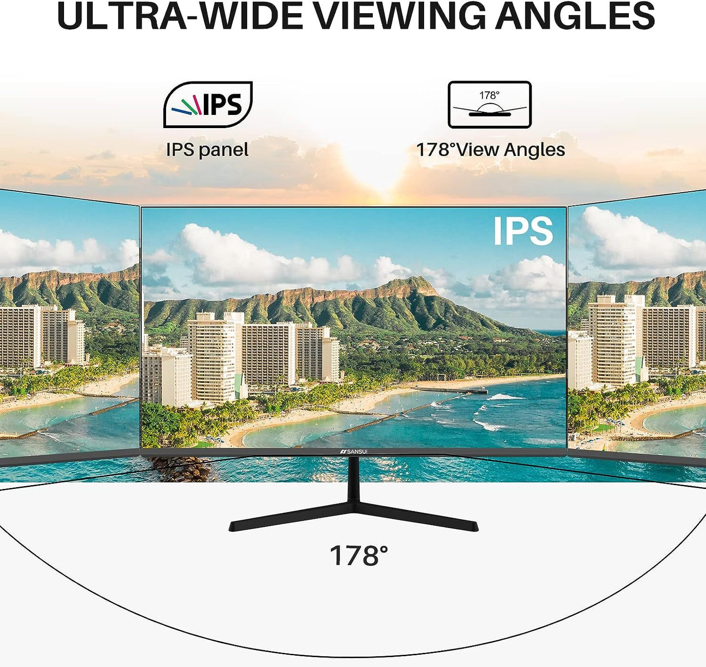 Sansui 27 Full HD Gaming Monitor with USB-C & Built-in Speakers