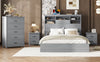 Vintage Charm Bedroom Set in Light Gray